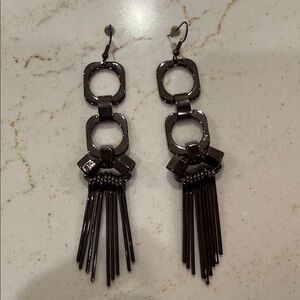 Park Lane Black Geometric Dangle Earrings